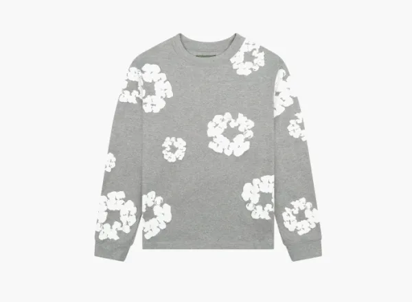 Denim Tears Cotton Wreath Long Sleeve T-Shirt Grey