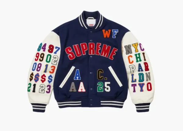 Supreme Praises Varsity Jacket Navy