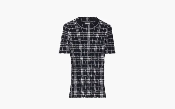 Burberry Check Wool Blend Top Black