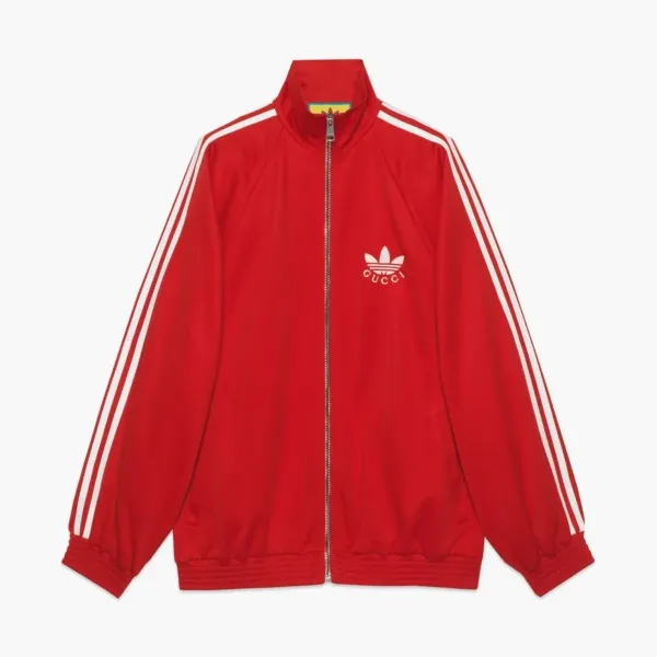 Adidas Gucci X Cotton Jersey Zip Jacket Bright Red