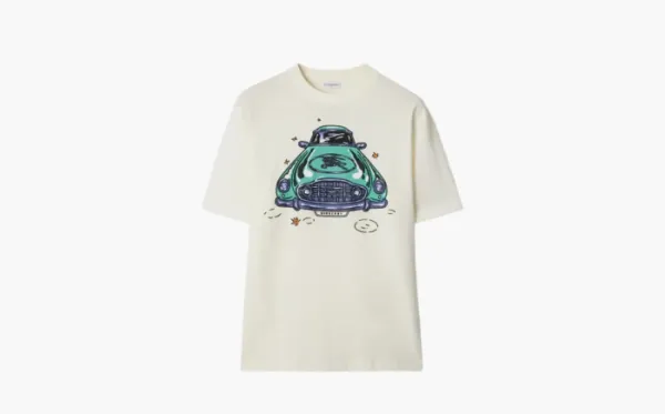 Burberry Car Cotton T-shirt Chalk