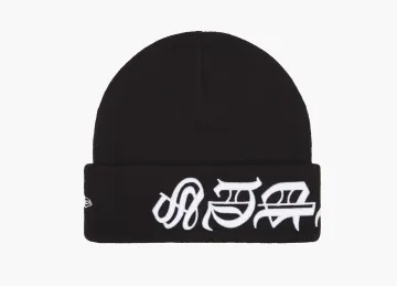 Supreme New Era Blackletter Beanie Black