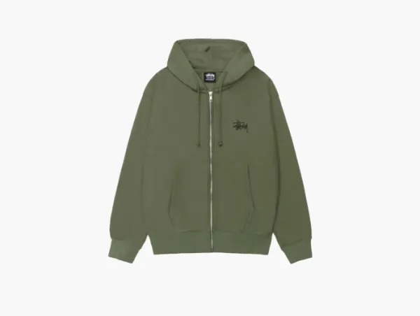 Stussy Big & Meaty Zip Hoodie Olive