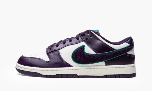 Nike Dunk Low Chenille Swoosh Sail Grand Purple