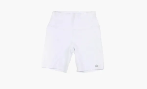 Alo Yoga 5 Airbrush High-Waist Biker Short White
