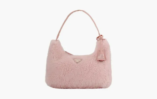 Prada Hobo Wool Handbag Shoulder Bag Pink
