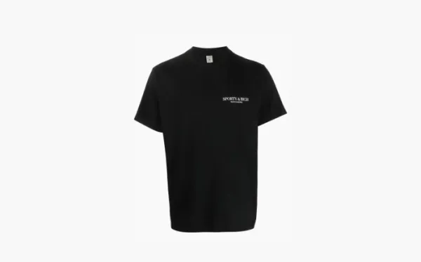 Sporty & Rich logo-print Cotton T-shirt Black