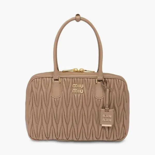 Miu Miu Matelassé Nappa Leather Arcadie Bag Sand Beige