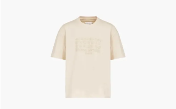 Maison Margiela Men's Number Embroidery T-Shirt Beige