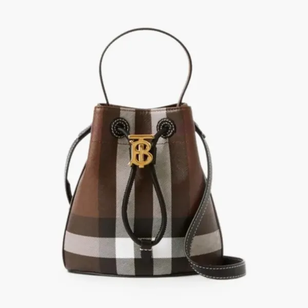 Burberry Mini TB Bucket Bag Dark Birch Brown