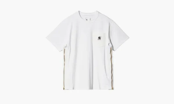 Sacai X Carhartt T-shirt Golden Zip White
