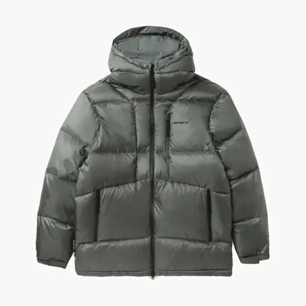 Carhartt WIP Hooded Down Puffer Jacket Grey