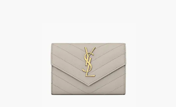 Saint Laurent Cassandre Grain De Poudre Envelope Wallet Small Blanc Vintage
