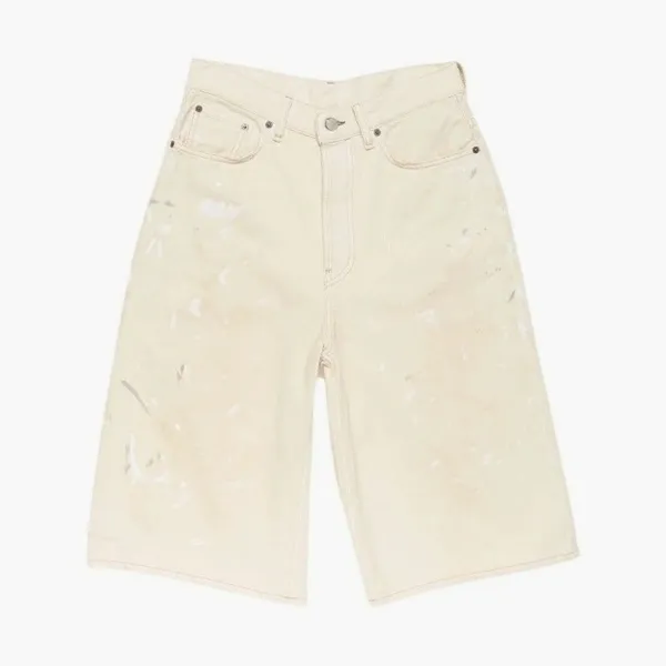 Acne Studios Distressed Denim Shorts White