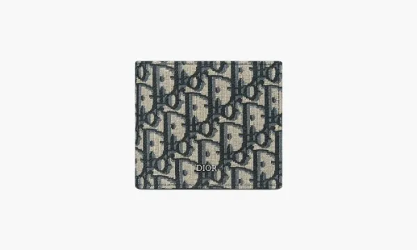 Dior Compact Wallet Dior Oblique Jacquard Beige and Black