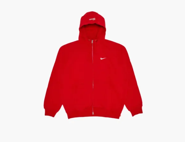Supreme x Nike Zip Up Hooded Sweatshirt Red