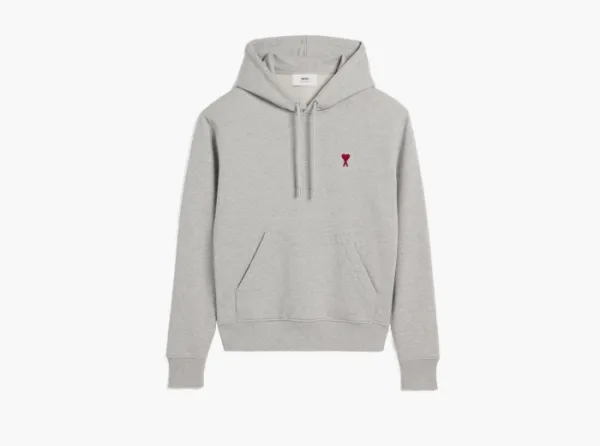 Ami Paris Ami de Coeur Hoodie Heather Ash Grey