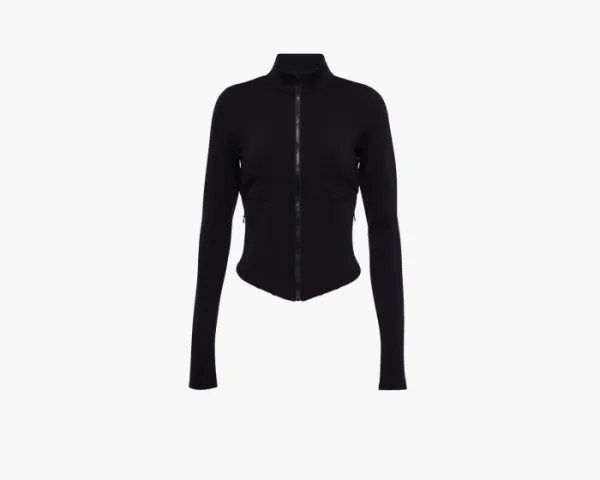 Alo Yoga Airbrush Corset Full Zip Jacket Black