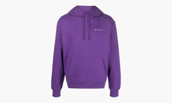 Jacquemus Le Sweatshirt Brode Embroidered Logo Hoodie Purple