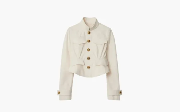 Burberry Cropped Cotton Jacket Ecru