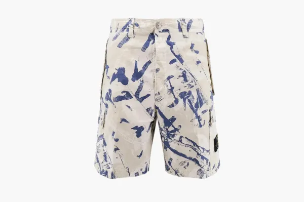 Stone Island Scan Camo Cargo Shorts Beige