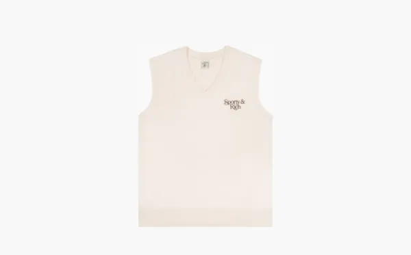 Sporty & Rich Bardot Logo-print Cotton Vest Ecru