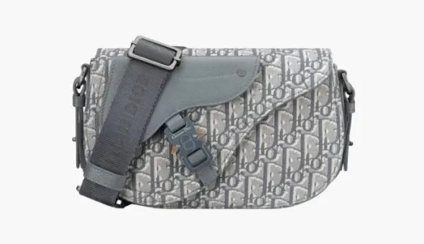 Dior Saddle Messenger Gray Calfskin