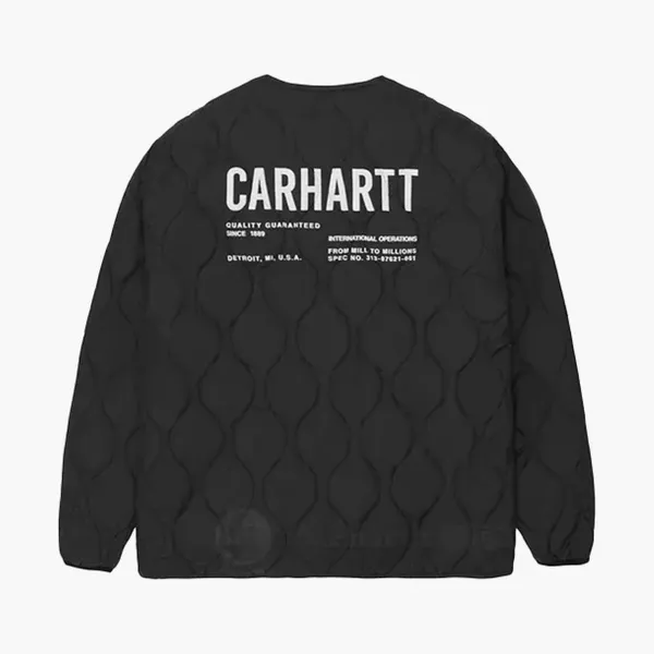 Carhartt WIP Quilted Liner Jacket Black Back Logo