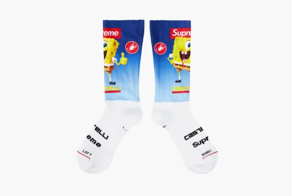Supreme SpongeBob SquarePants x Castelli Cycling Socks Blue 
