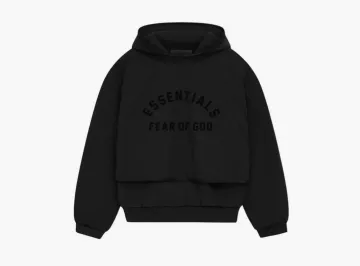 Fear of God Essentials Nylon Fleece Hooded Sweater Black