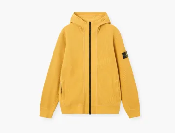 Stone Island Organic Cotton Waffle Fleece Sweatshirt Mustard