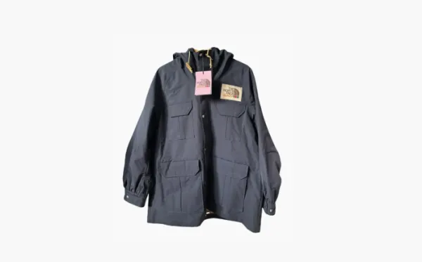 The North Face x Gucci nylon mountain jacket in navy Black