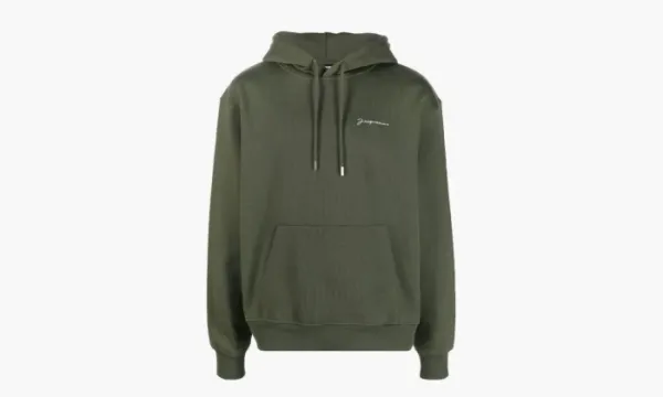 Jacquemus Le Sweatshirt Brode Embroidered Logo Hoodie Khaki