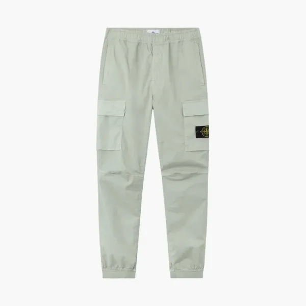 Stone Island Stretch Organic Cotton Twill Cargo Trousers Sage Green