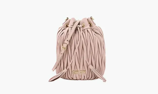 Miu Miu Matelasse Nappa Leather Bucket Bag Opal