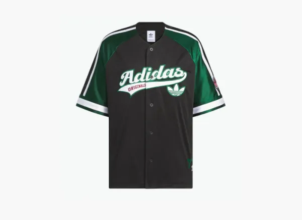 Adidas Originals Retro Short Sleeve Basketball T-Shirt  Black / Dark Green