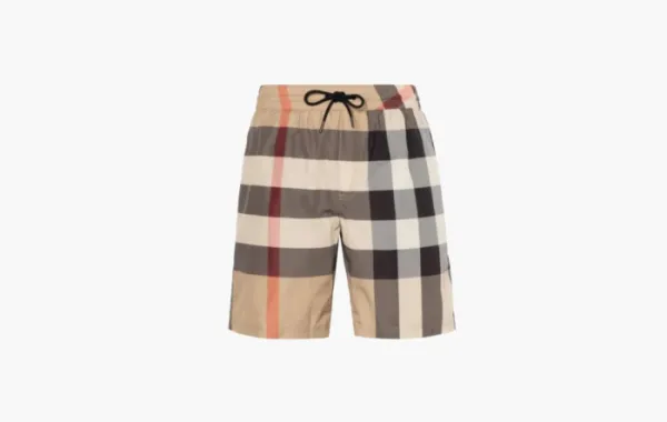 Burberry Check Drawcord Swim Shorts Archive Beige