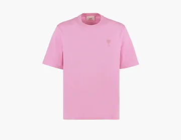Ami Paris Ami De Coeur Tonal Boxy Fit T-Shirt Candy Pink