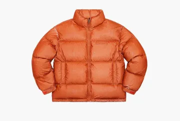 Supreme Reflective Speckled Down Puffer Jacket Orange