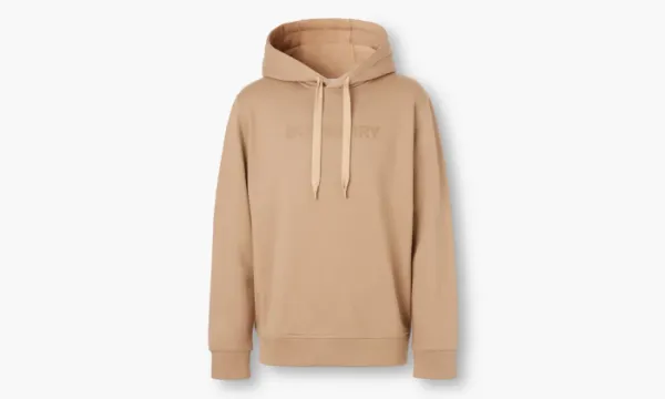 Burberry Logo Print Cotton Hoodie Camel