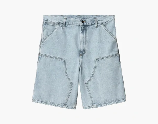Carhartt WIP Double Knee Short Light Blue Denim