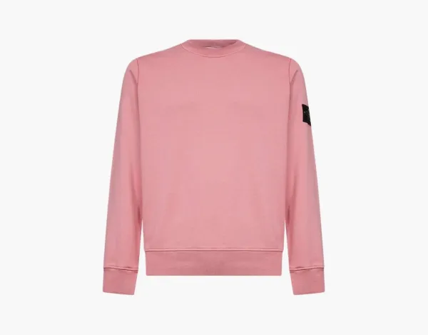 Stone Island Organic Cotton Crewneck Sweatshirt Oleander