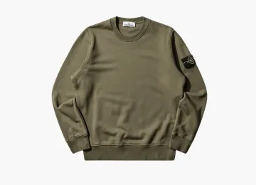 Stone Island Organic Cotton Fleece Sweatshirt Khaki