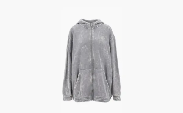 Adidas originals Washed-out cotton oversized full-zip hoodie Gray