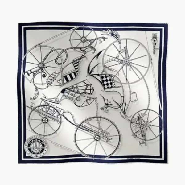 Hermes Silk Scarf Navy