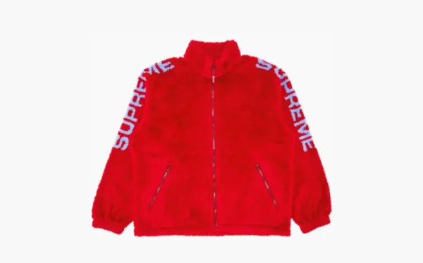 Supreme Shoulder Logo Fleece Jacket Red
