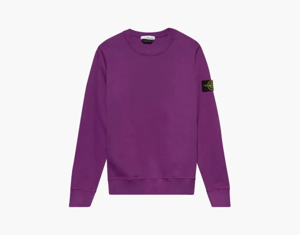 Stone Island Badge Logo Crewneck Magenta