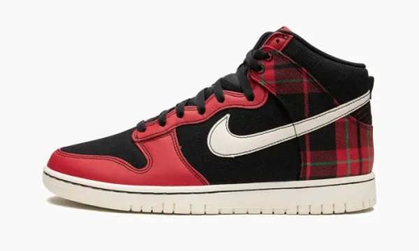 Nike Dunk High Plaid - Black / Red