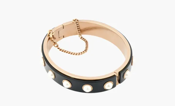 DIOR black metal bracelet with beads WMNS Black