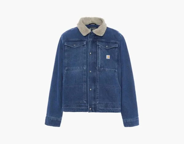 Carhartt 0J6323 DENIM SHERPA-LINED JACKET 2 RELAXED FIT Beech